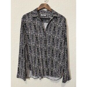MM La Fleur Button Down Top Blouse Womens Sz Small Career Office Professional